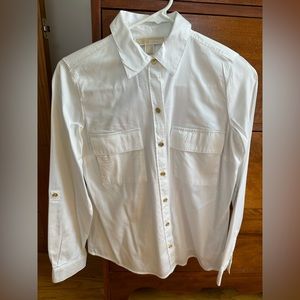 White button down top